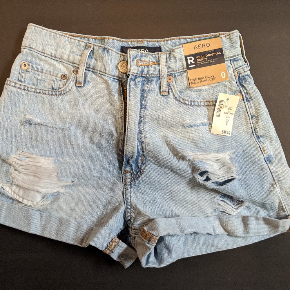 High-Rise Curvy Mom Jean Shorts